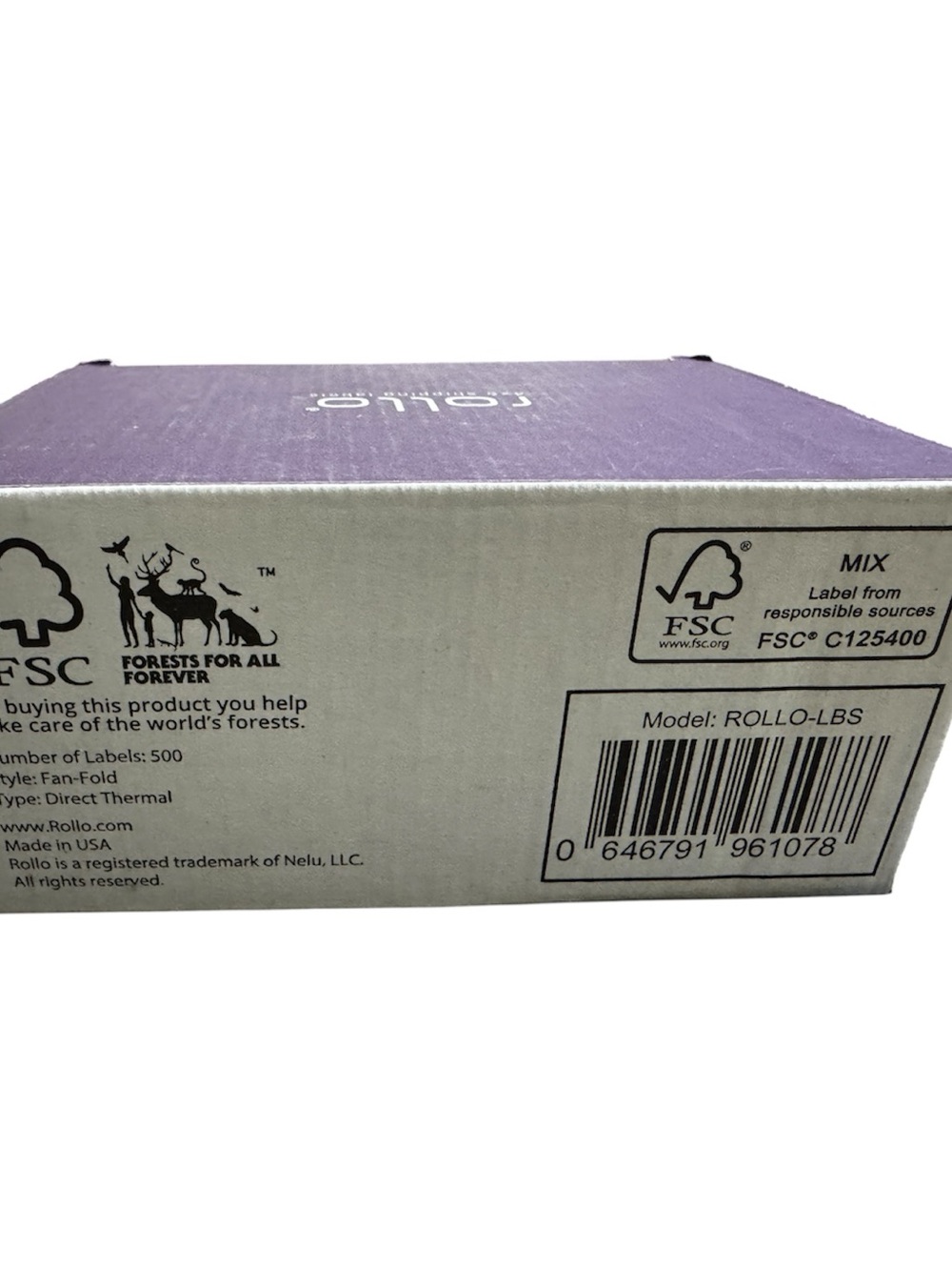 Rollo Purple Direct Thermal Labels - 500 Pack